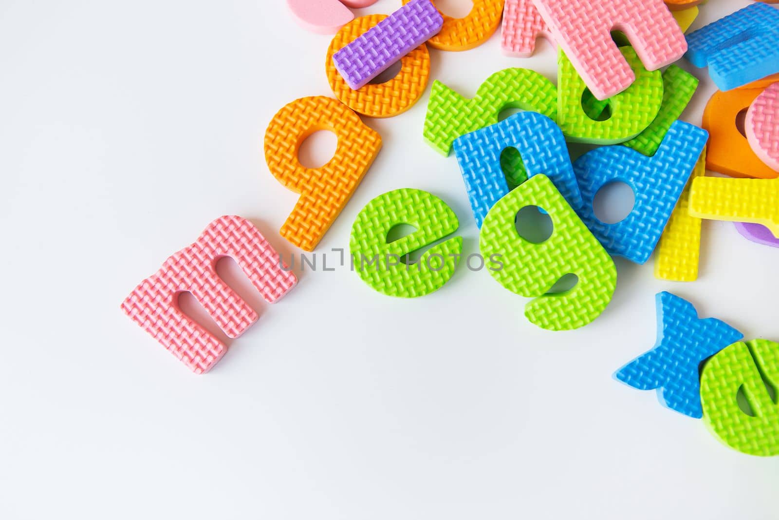 Multicolored letters. Letters for the study of children in kindergarten or school, fluted letters, tactile letters. by sfinks