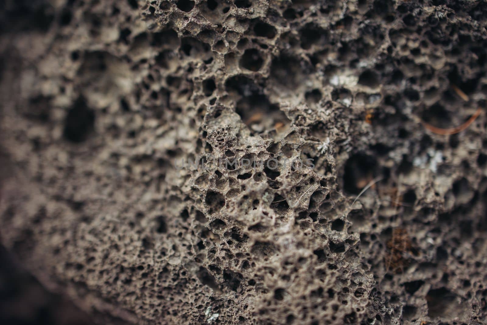 Remnants of cooled lava penza of the most ancient volcano on the edge of the Buryat village of Khurai Khobok