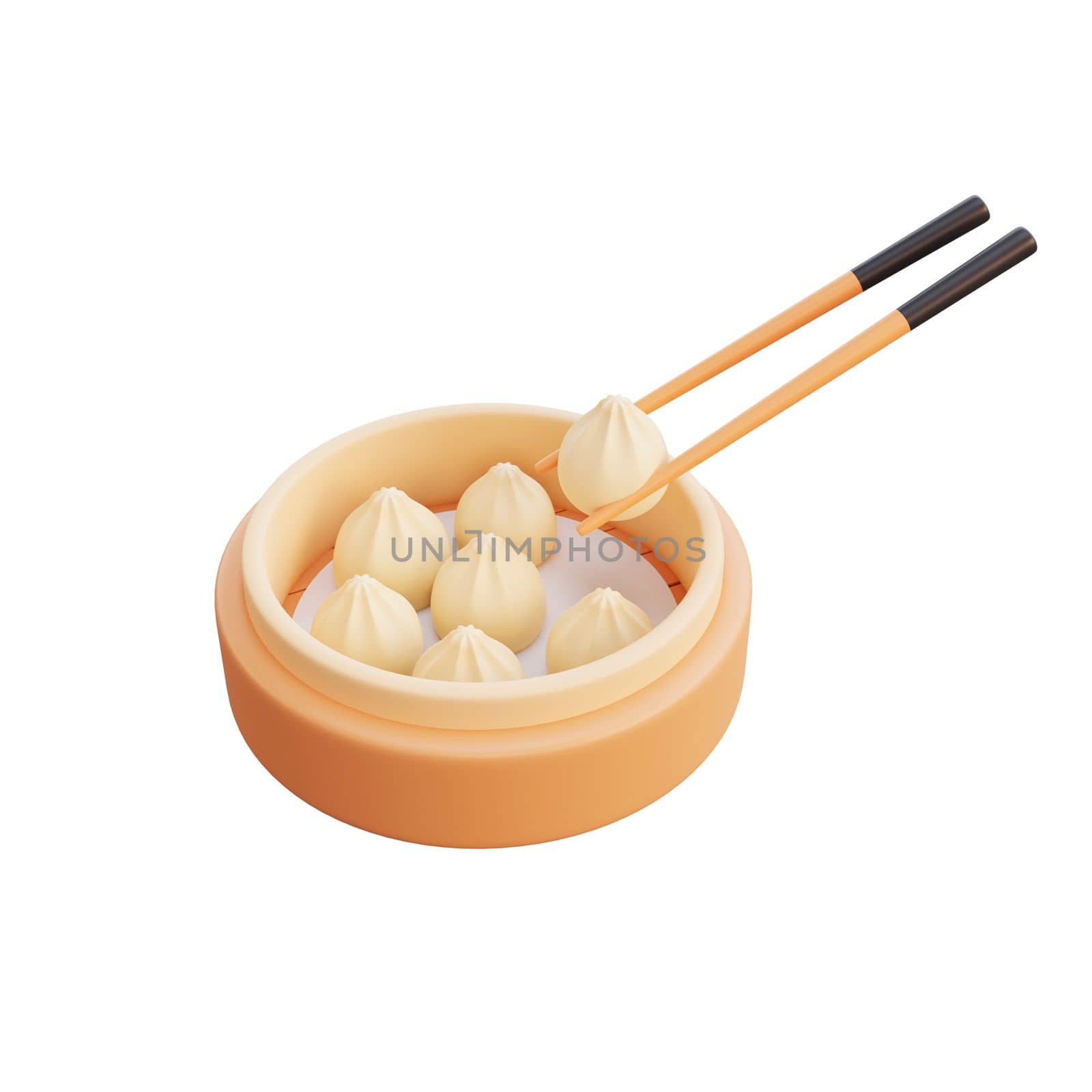 3d illustration of asian food Dumpling