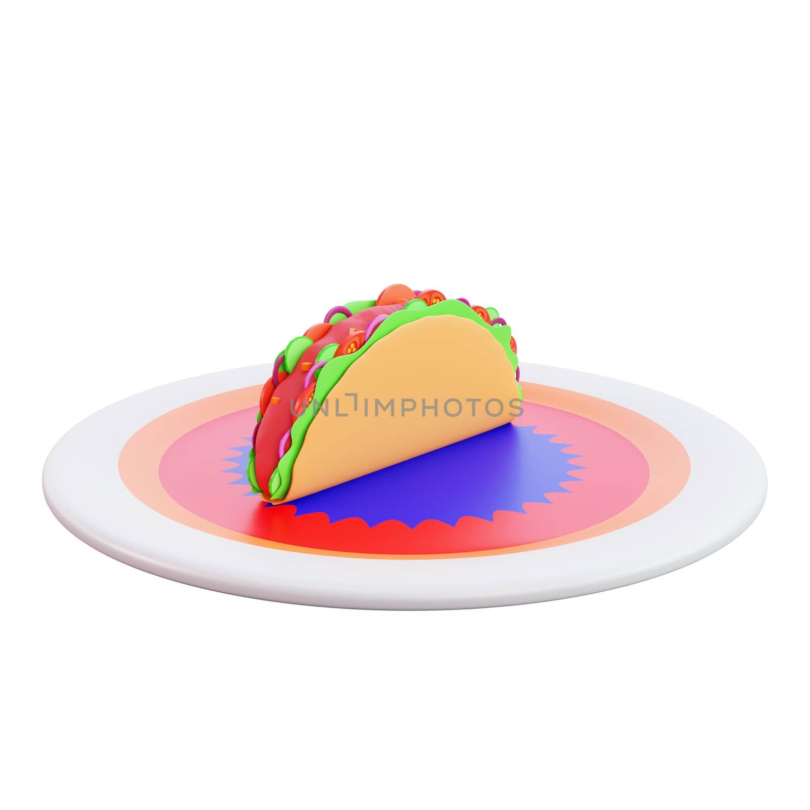 3d illustration of taco food, mexican food