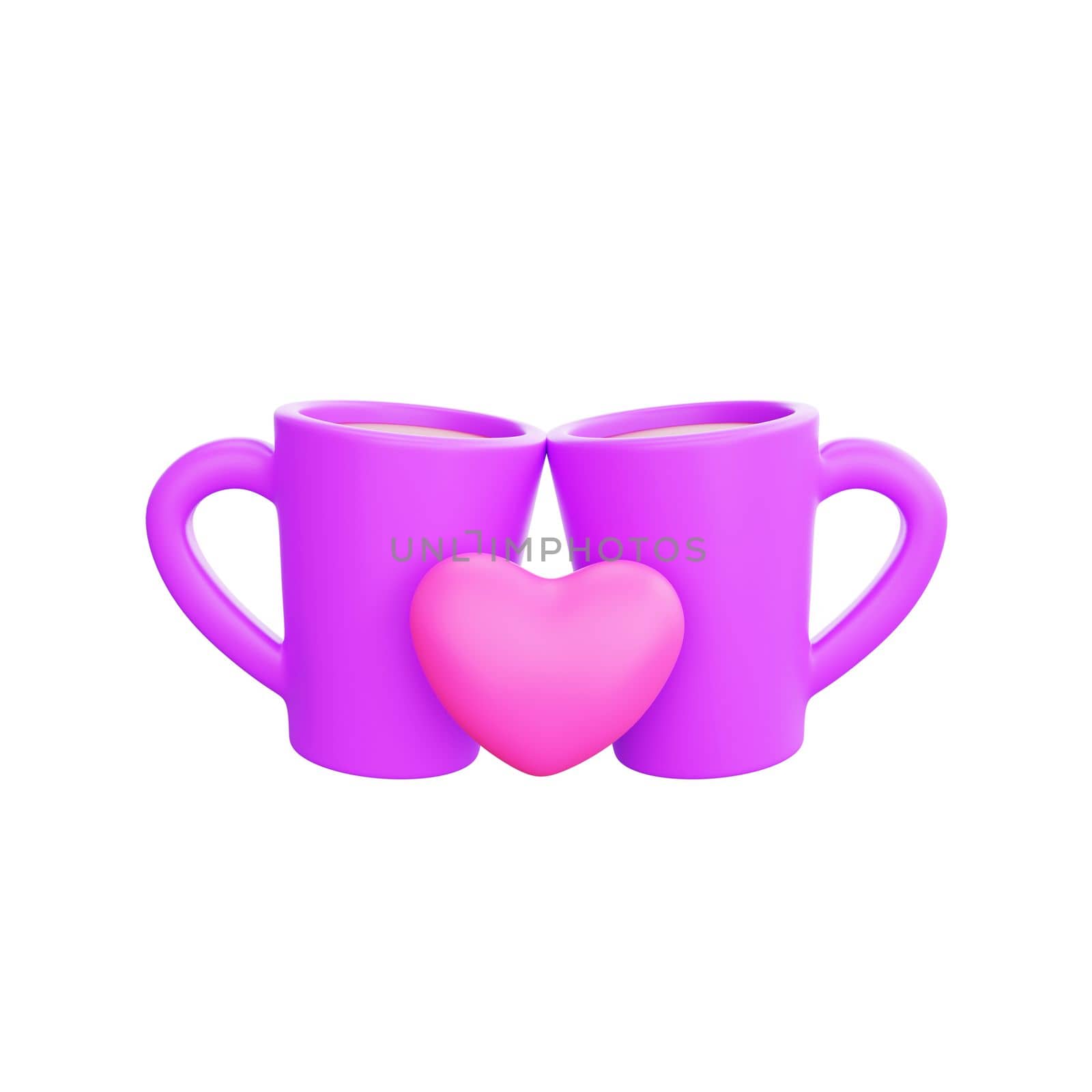 3d rendering valentine's day glass heart icon