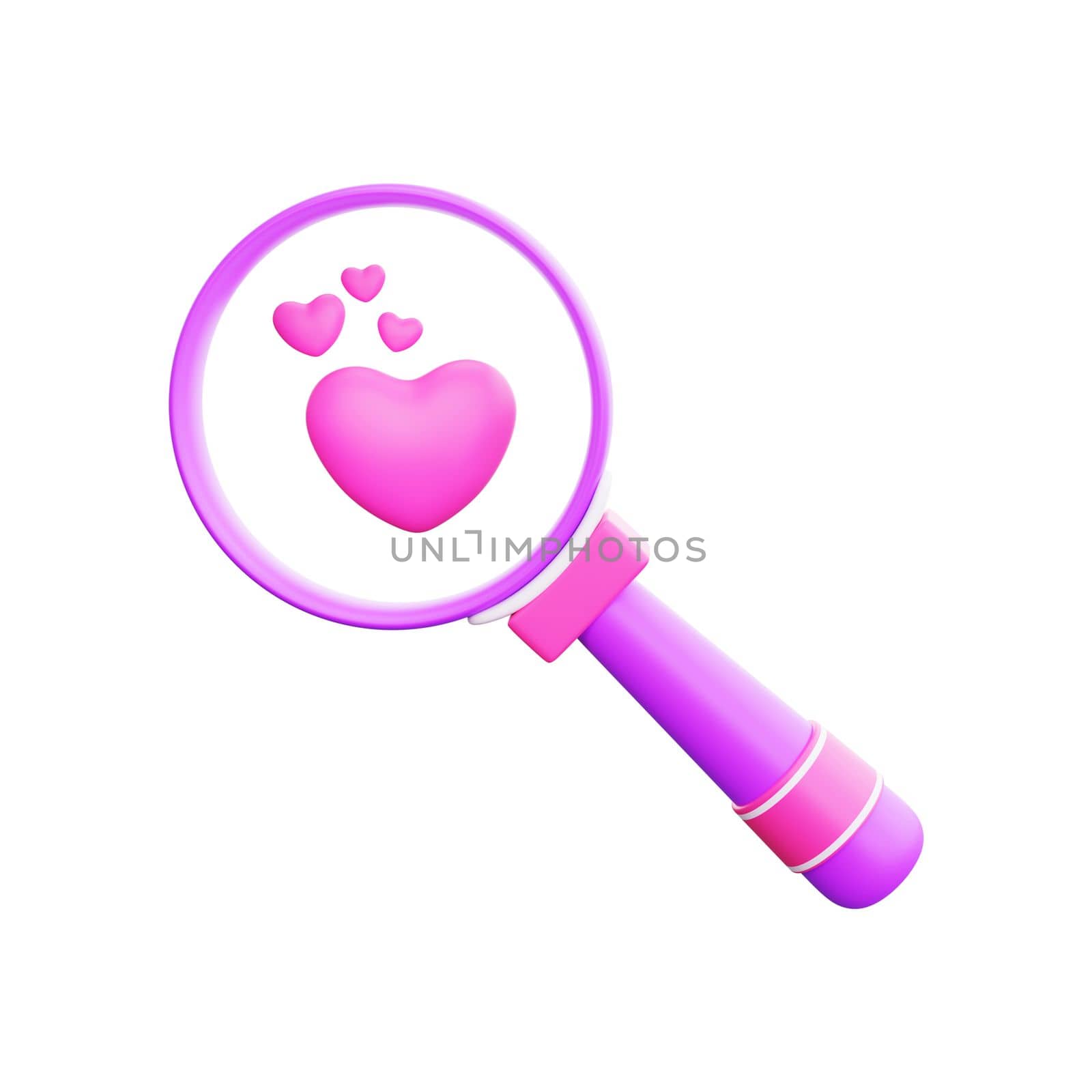 3d rendering of valentine's day looking love icon