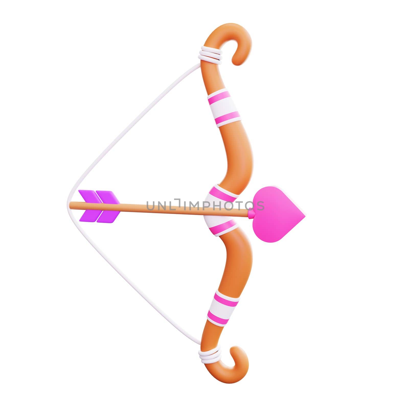 3d rendering of valentine's day arrow icon
