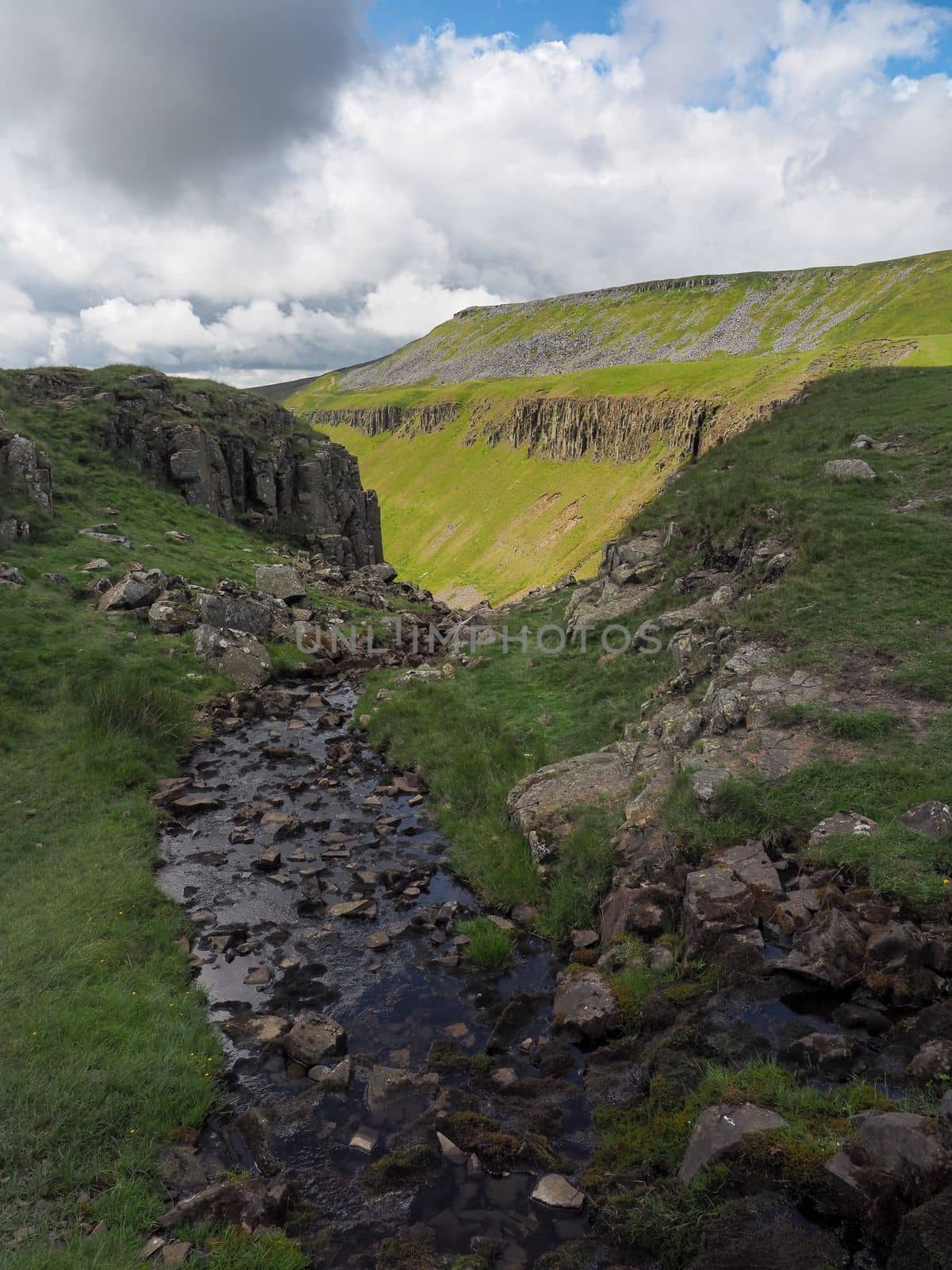 Stream running over High Cup Nick, Eden Valley, North Pennines, Cumbria by PhilHarland