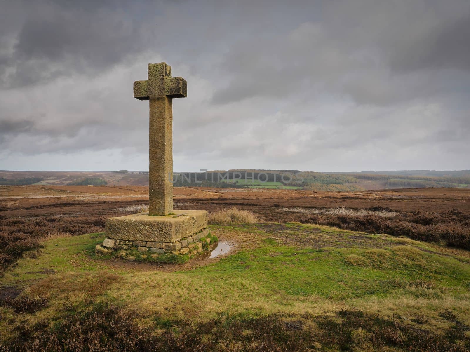 Ana Cross on top of Spaunton Moor overlooking Rosedale valley, North York Moors by PhilHarland