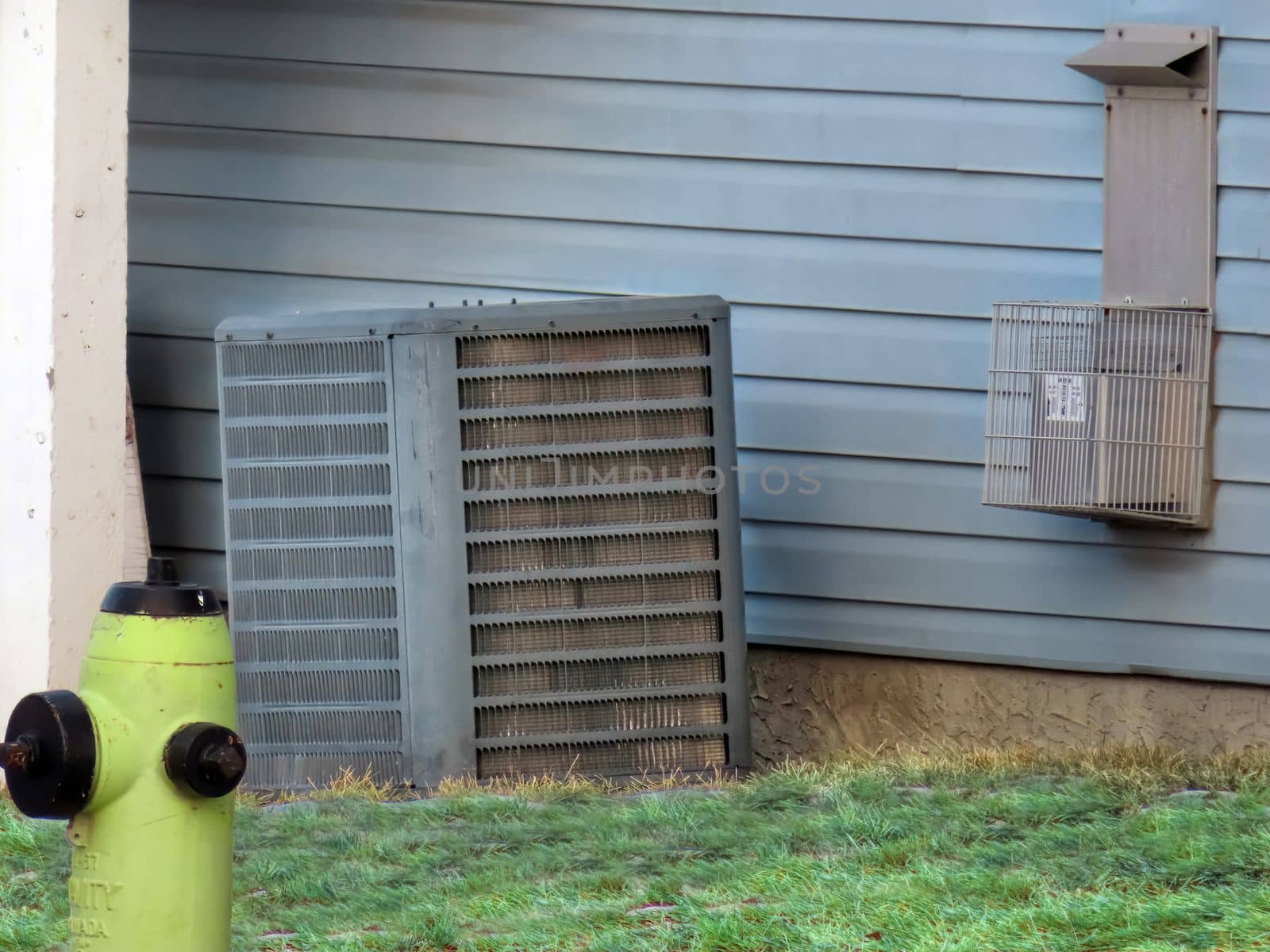 A outdoor house split air conditioner. Concept: Hot weather.