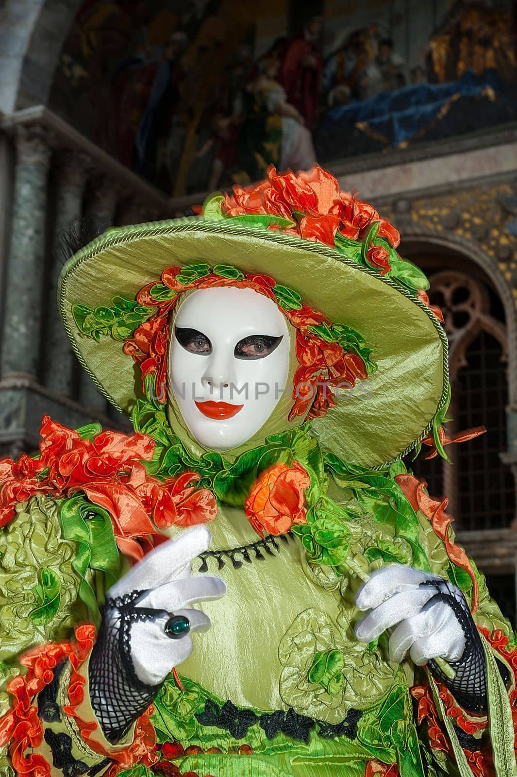 VENICE, ITALY - Febrary 7 2018: The masks of the Venice carnival 2018