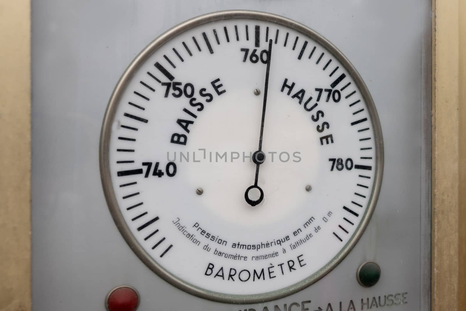 Vintage weather station on the wall Barometer, Hygrometer and Thermometer
