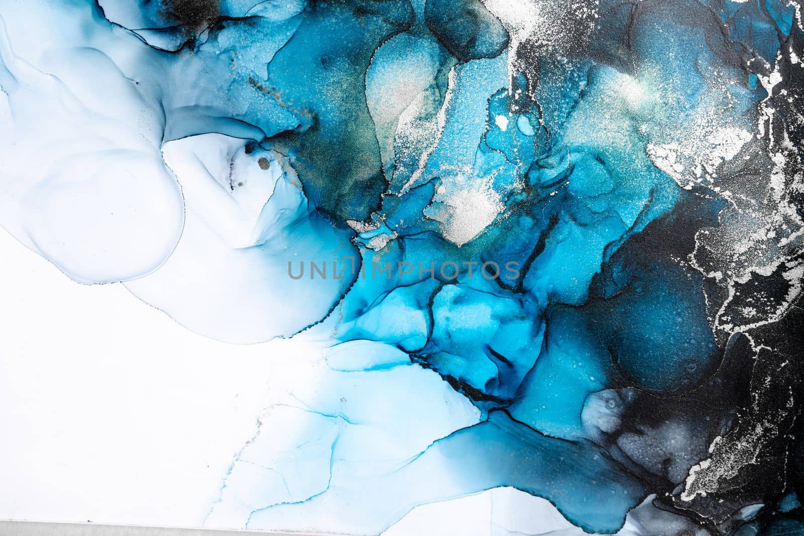 Marble ink abstract art from exquisite original painting for abstract background . Painting was painted on high quality paper texture to create smooth marble background pattern of ombre alcohol ink .