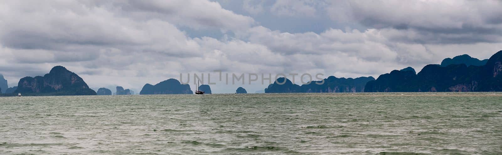 Panoramic view of Pang Nga Bay, Thailand, Asia