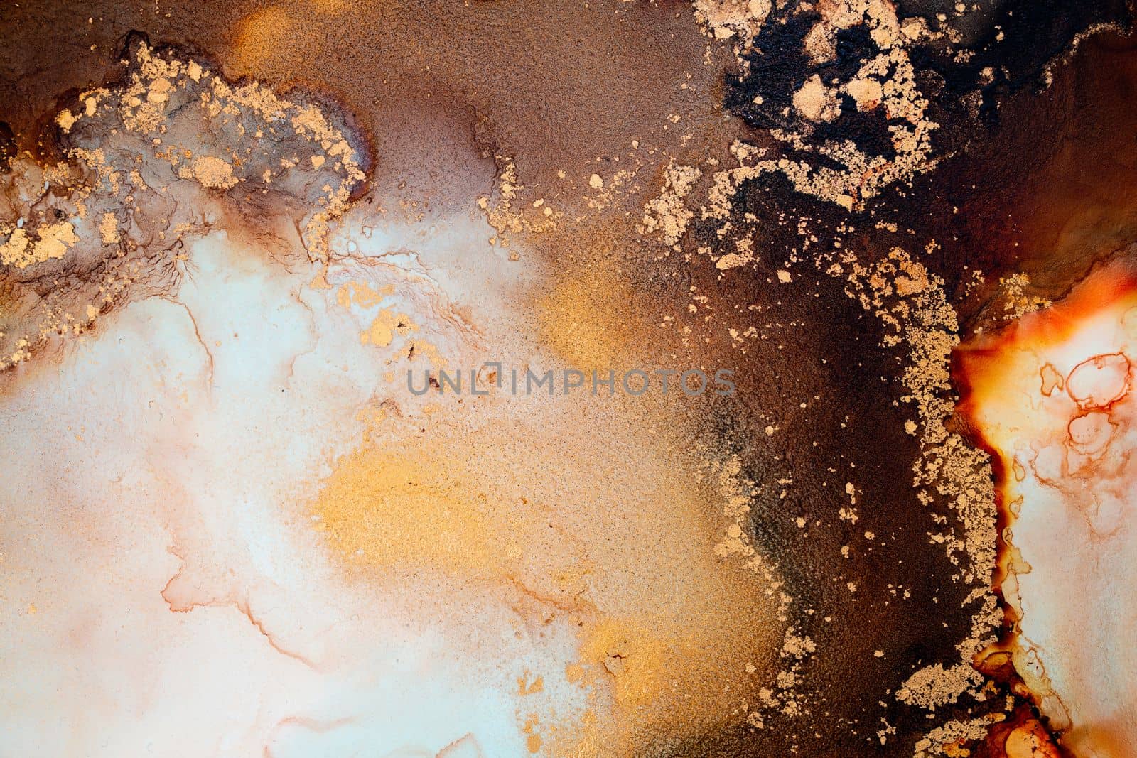 Marble ink abstract art from exquisite original painting for abstract background . Painting was painted on high quality paper texture to create smooth marble background pattern of ombre alcohol ink .