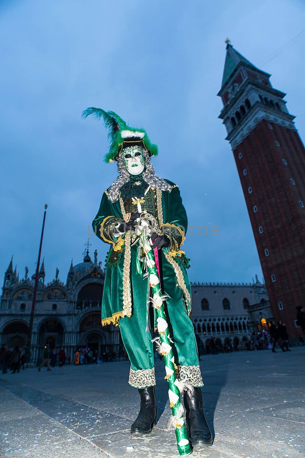 VENICE, ITALY - Febrary 6 2018: The masks of the Venice carnival 2018