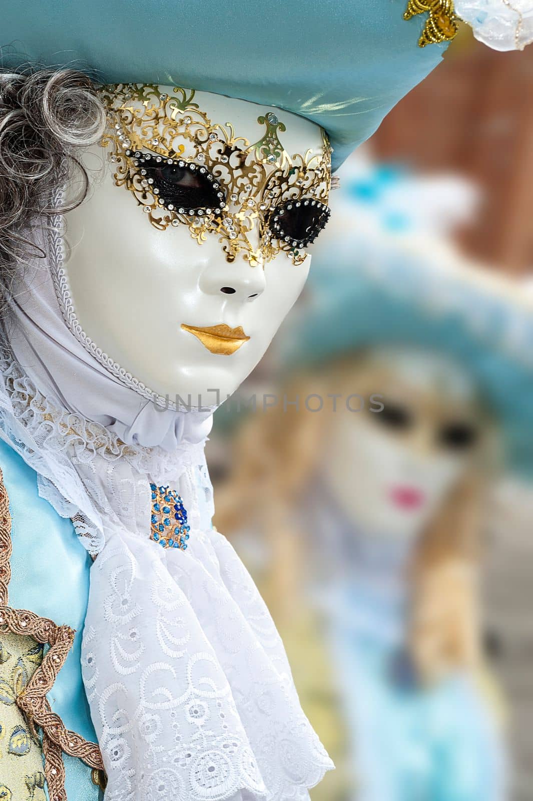 VENICE, ITALY - Febrary 7 2018: The masks of the Venice carnival 2018