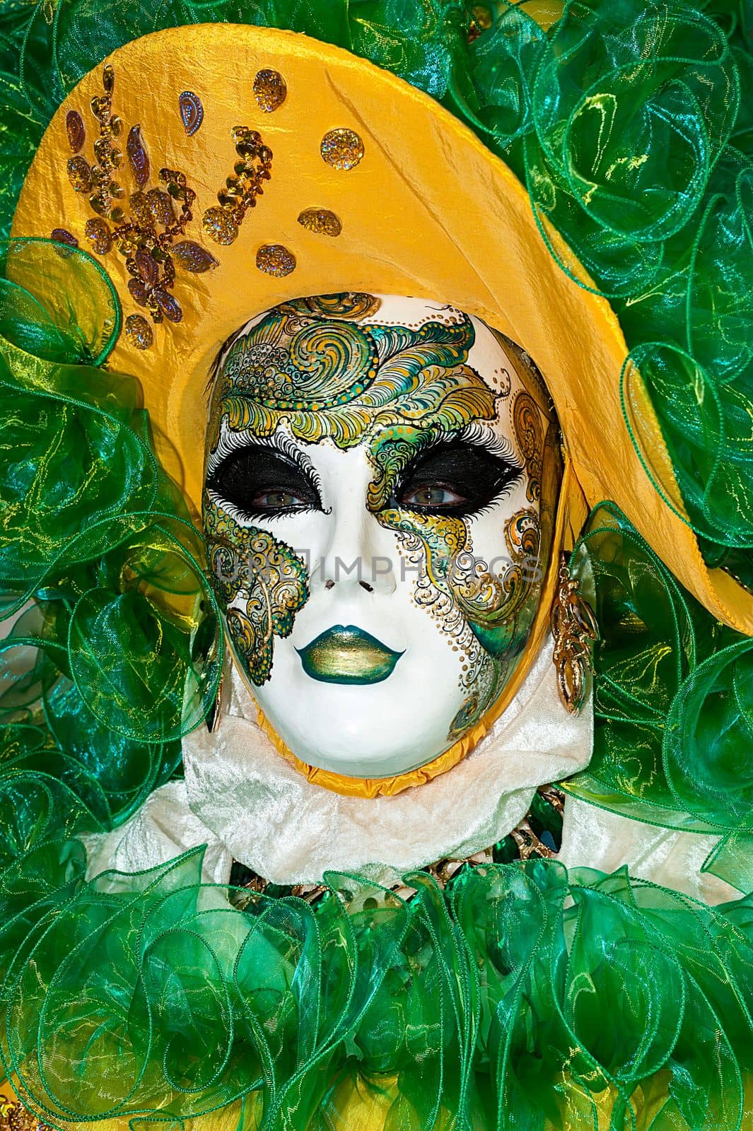VENICE, ITALY - Febrary 7 2018: The masks of the Venice carnival 2018