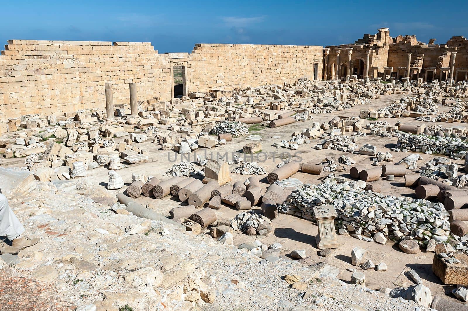 Archaeological site of Leptis Magna, Libya - 10/30/2006:  The Forum of Severe in the ancient Roman city of  Leptis Magna.