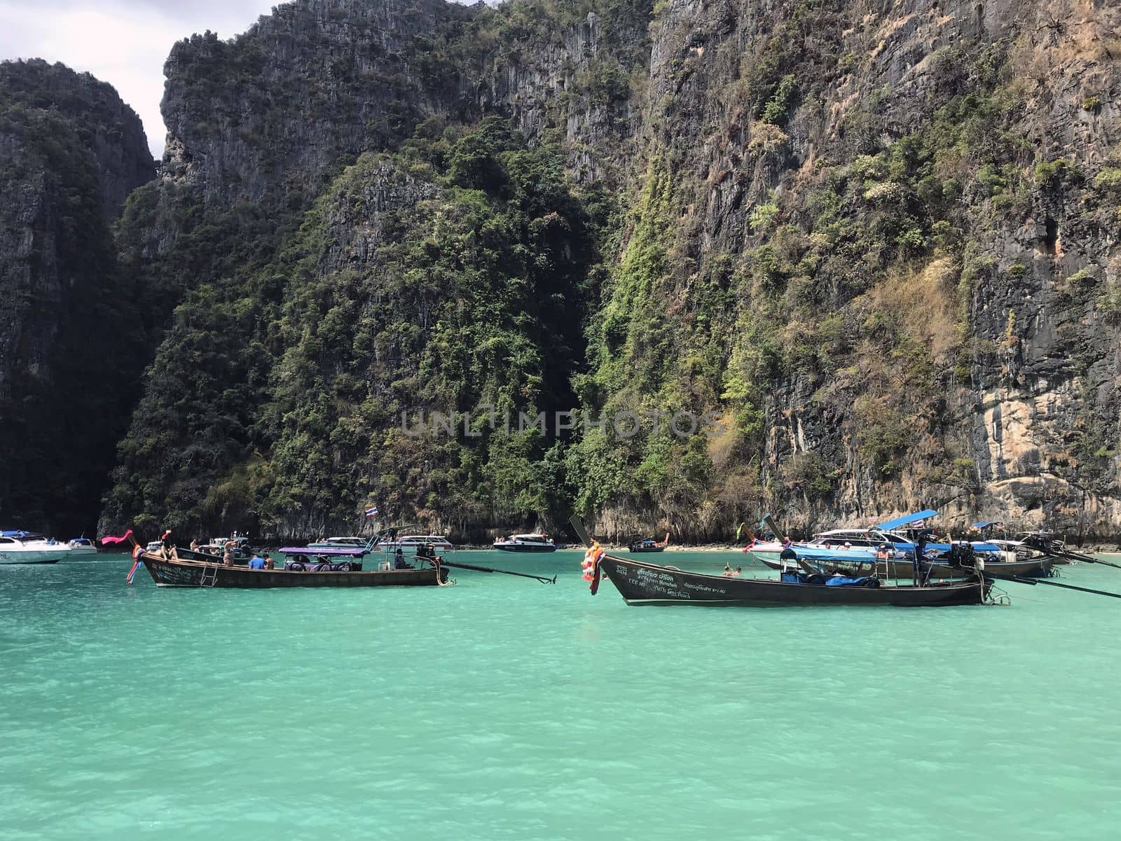 Landscape in Thailand. The photo shows sea water and mountains