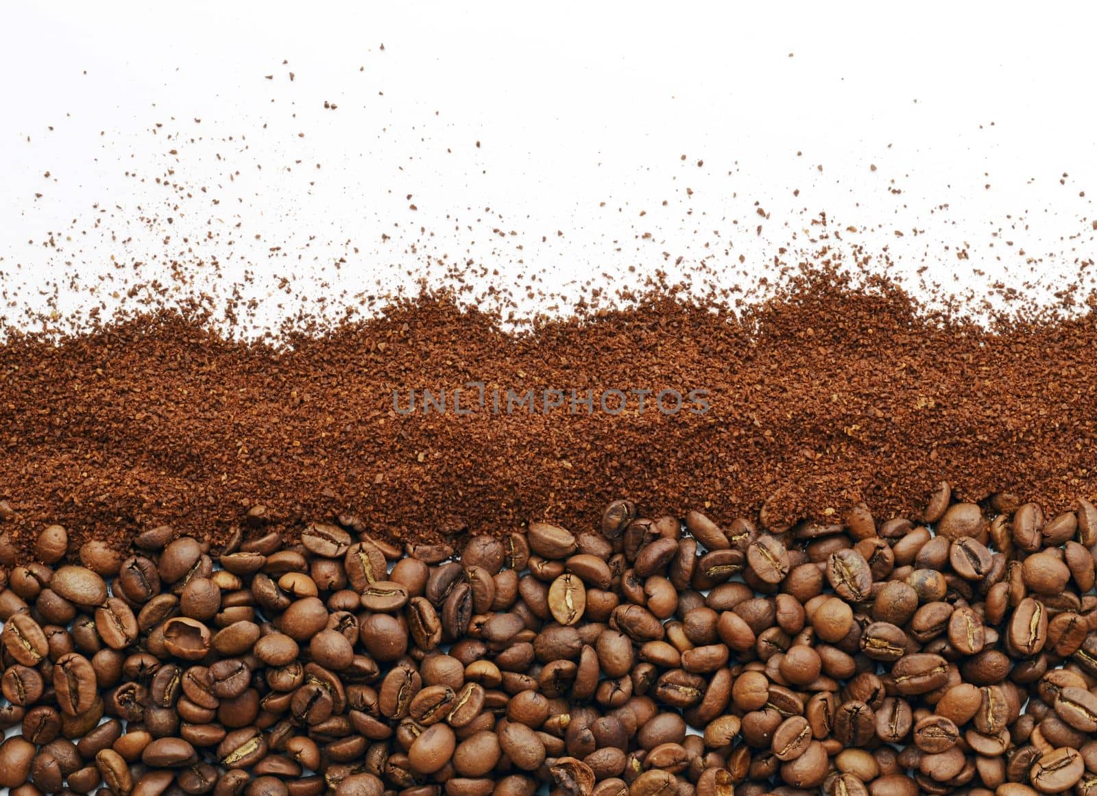 Coffee beans and ground coffee