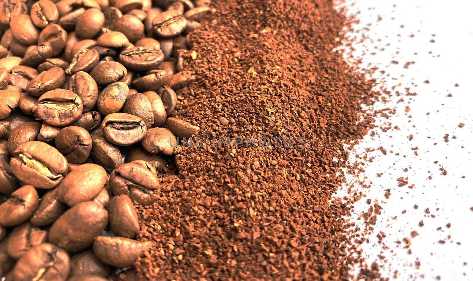 Coffee beans and ground coffee