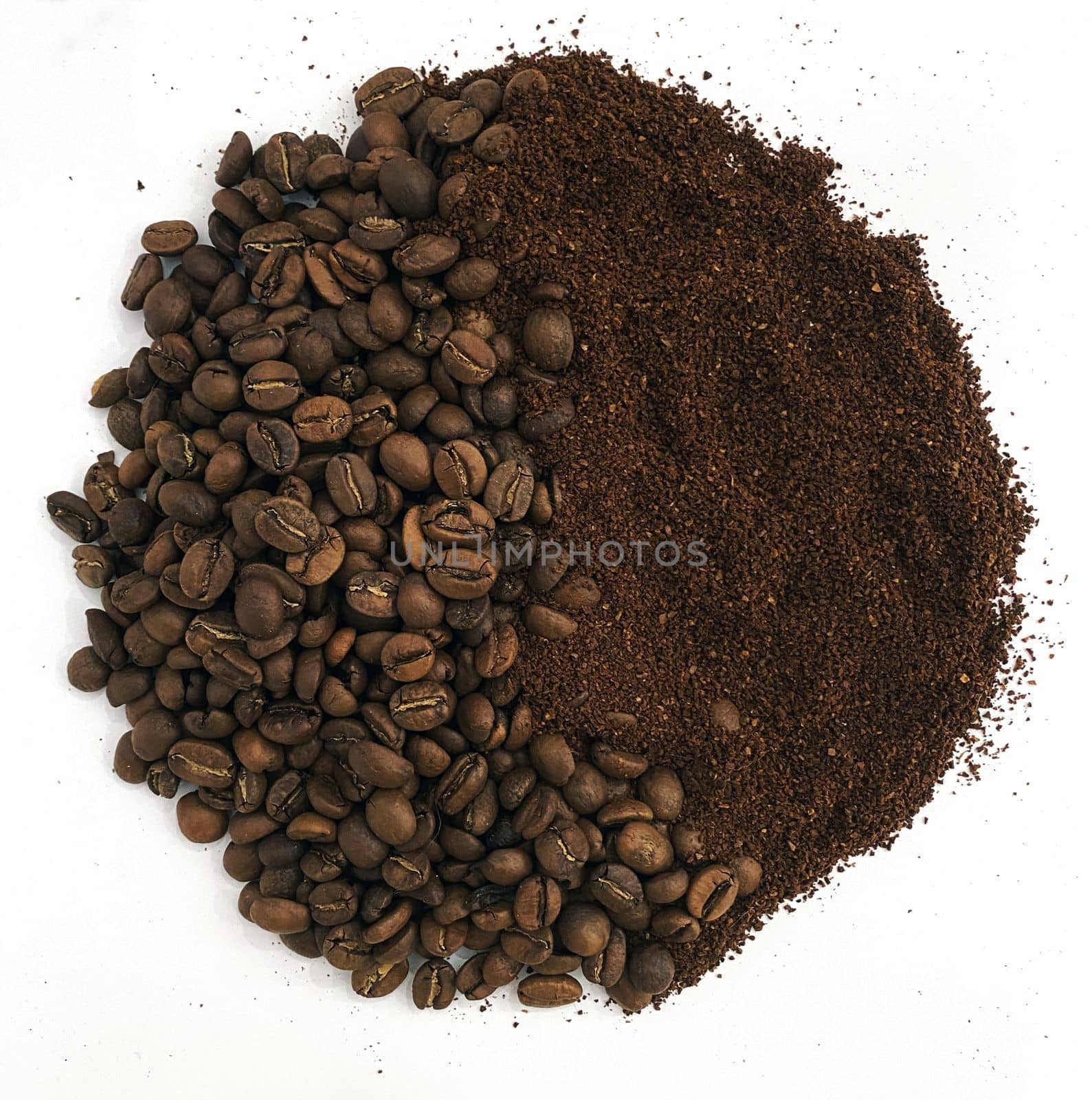 Coffee beans and ground coffee