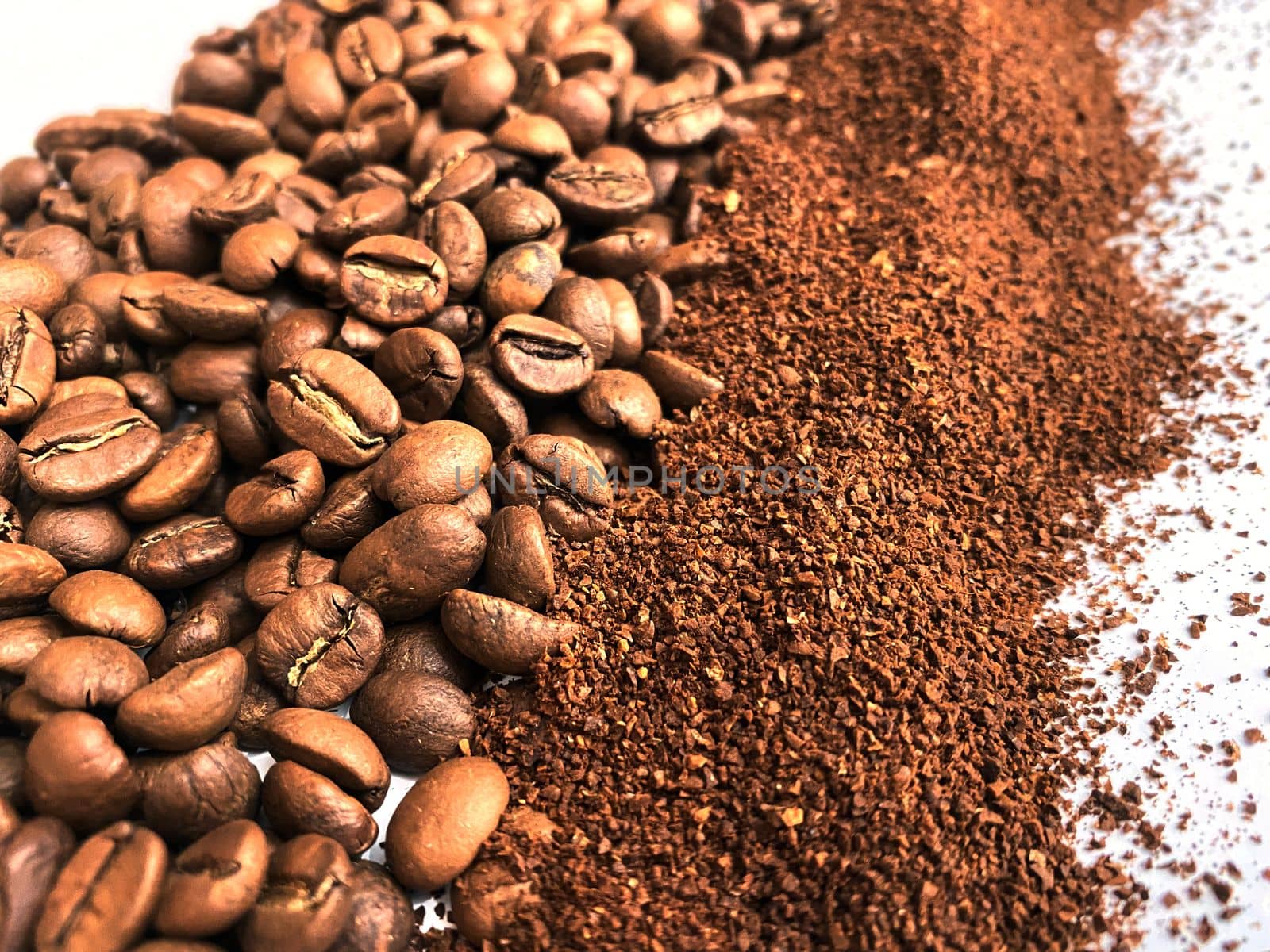 Coffee beans and ground coffee