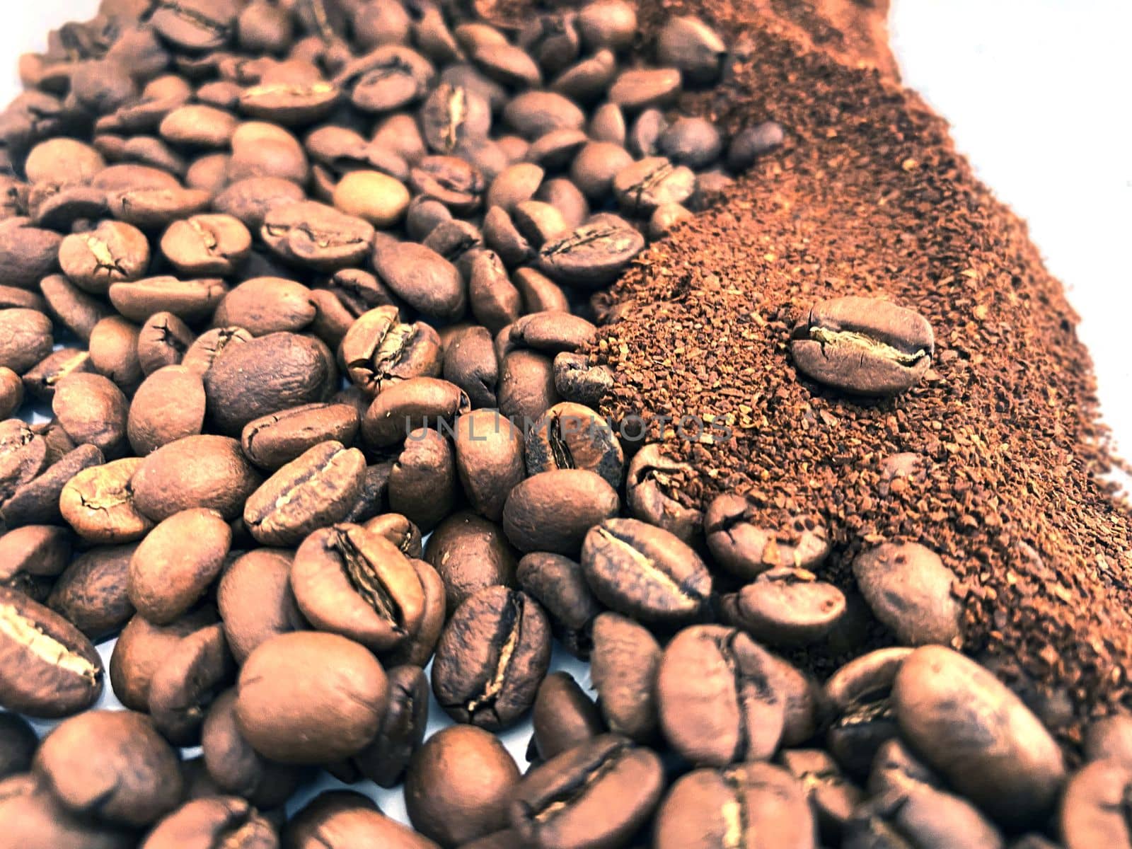 Coffee beans and ground coffee