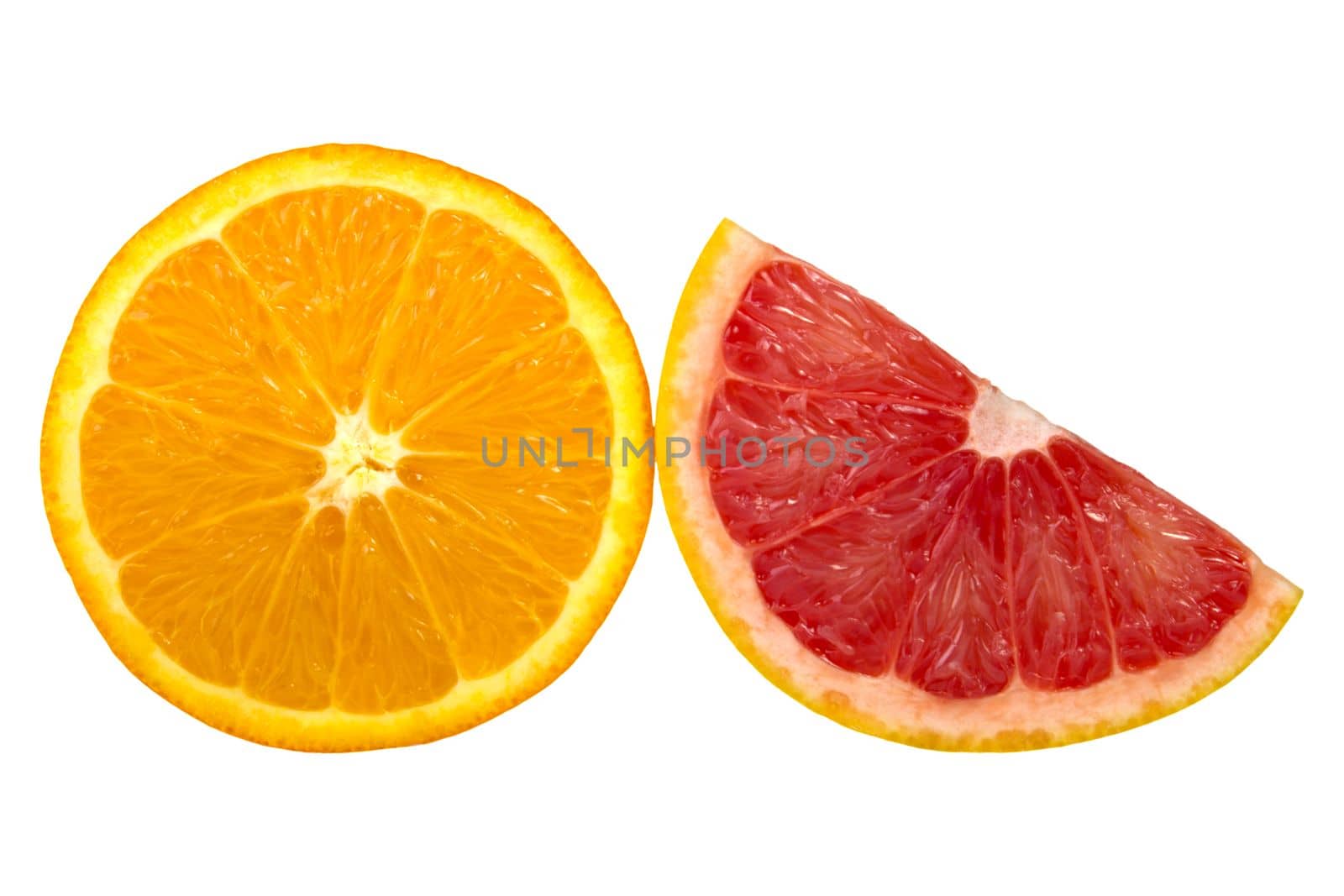 fresh orange sliced on white background, isolated