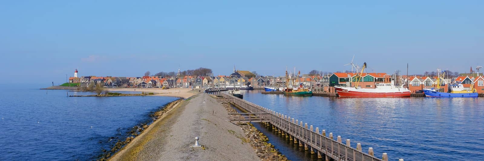 Urk Flevoland Netherlands May 2017 fishing harbor of Urk Holland with fishing boats Fishing village Urk by fokkebok