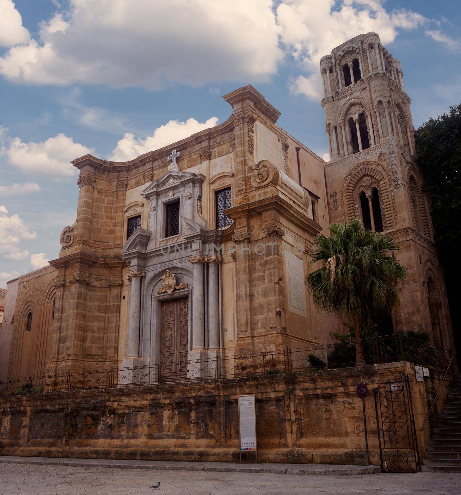 View of the Martorana also Co-Cathedral of St. Mary of the Admiral in Palermo