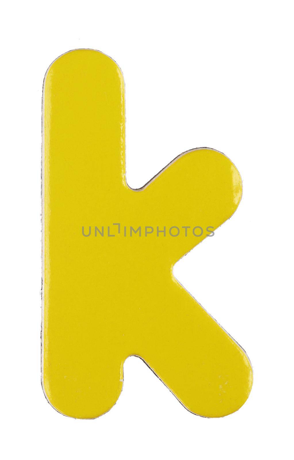 lower case k magnetic letter on white with clipping path by VivacityImages