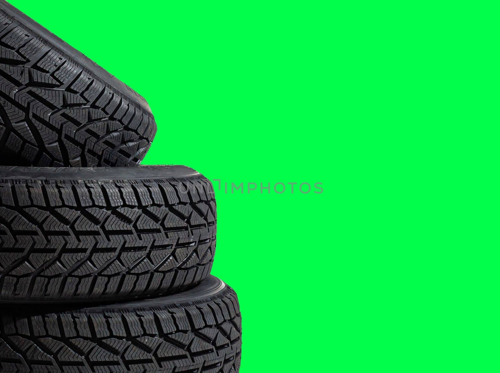 Car winter tire on colored.