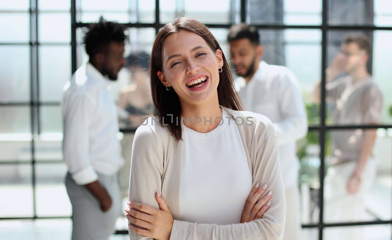 Portrait of a young business woman in an modern office