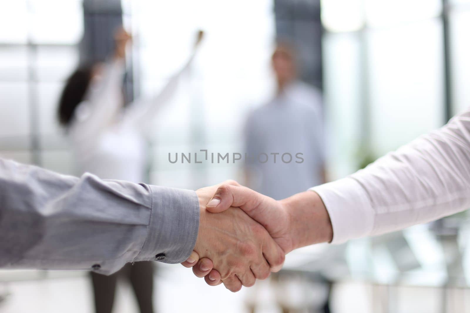 Businessman handshake for teamwork of business merger and acquisition,successful negotiate,hand shake