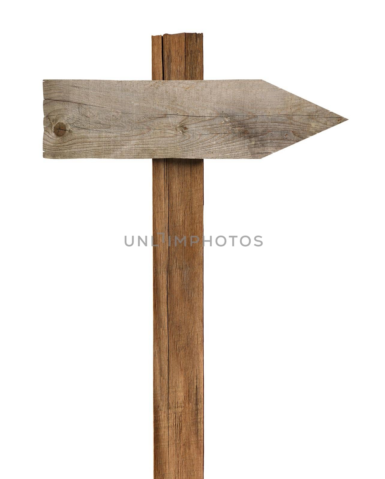 close up of a wooden sign on white background