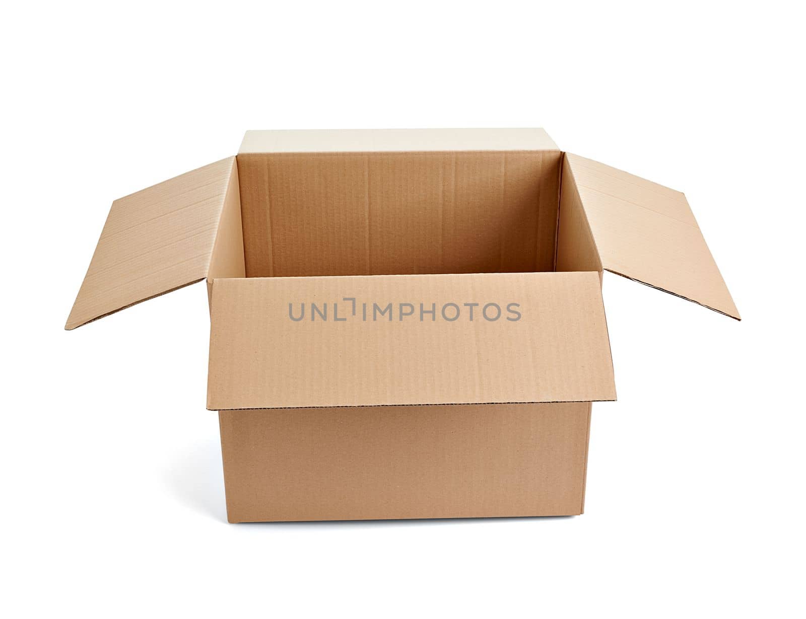 close up of a cardboard box on white background