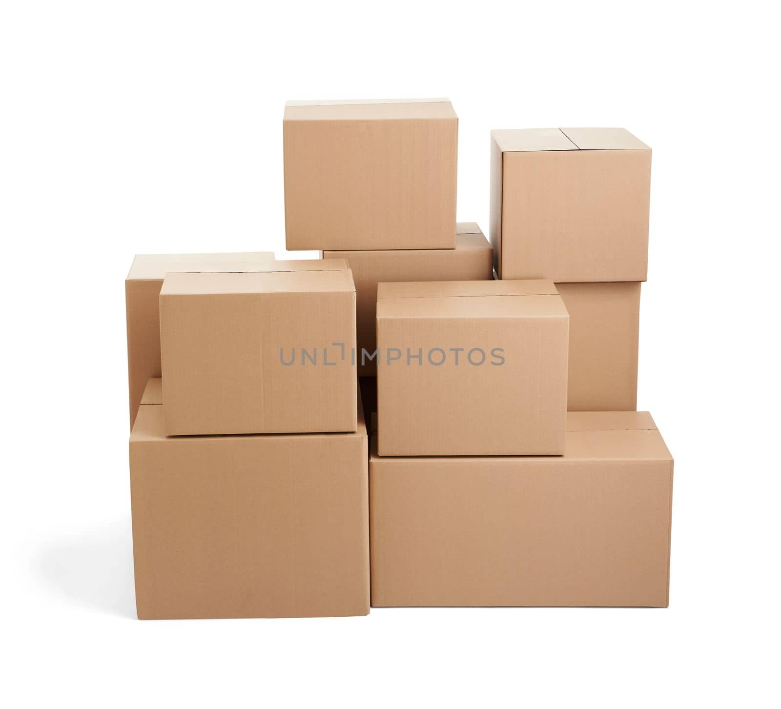 close up of a cardboard box on white background