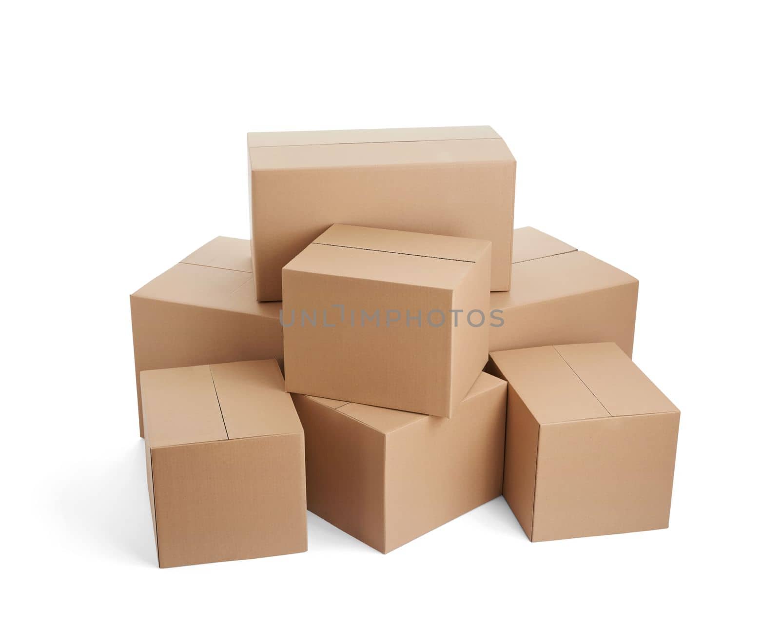 close up of a cardboard box on white background