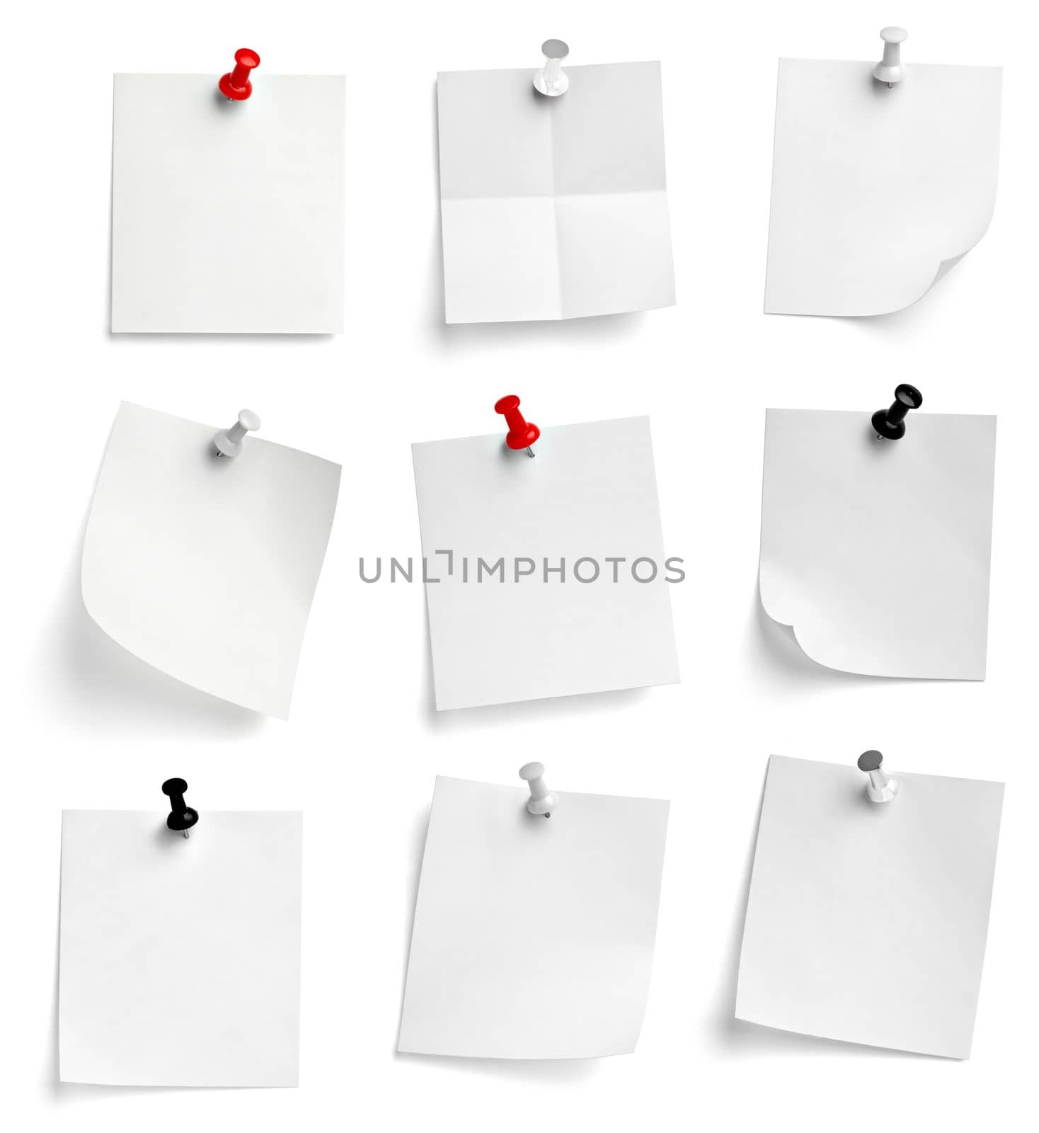 note paper push pin message red white black by Picsfive