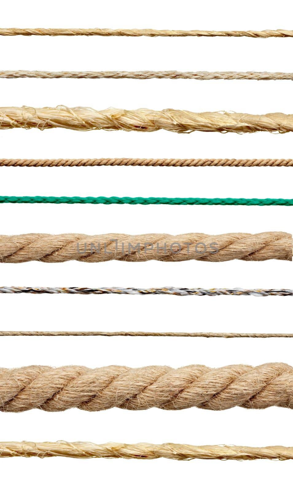 close up of a rope string on white background