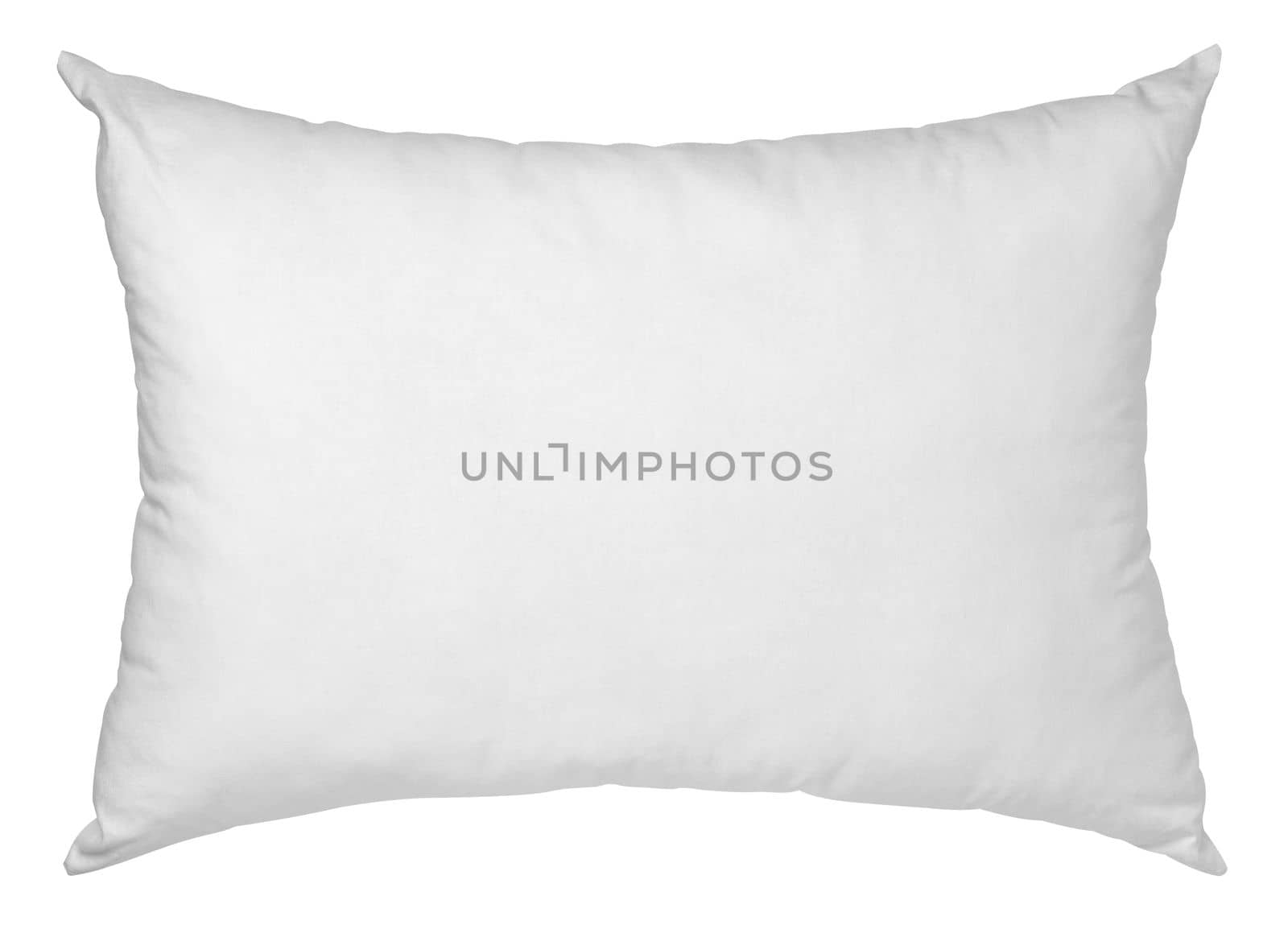 close up of a white pillow on white background