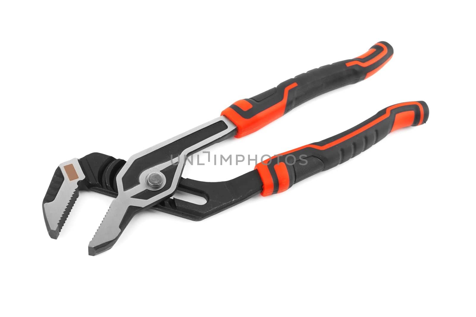 Pump pliers work tool or slip joint pliers isolated cut out on white background