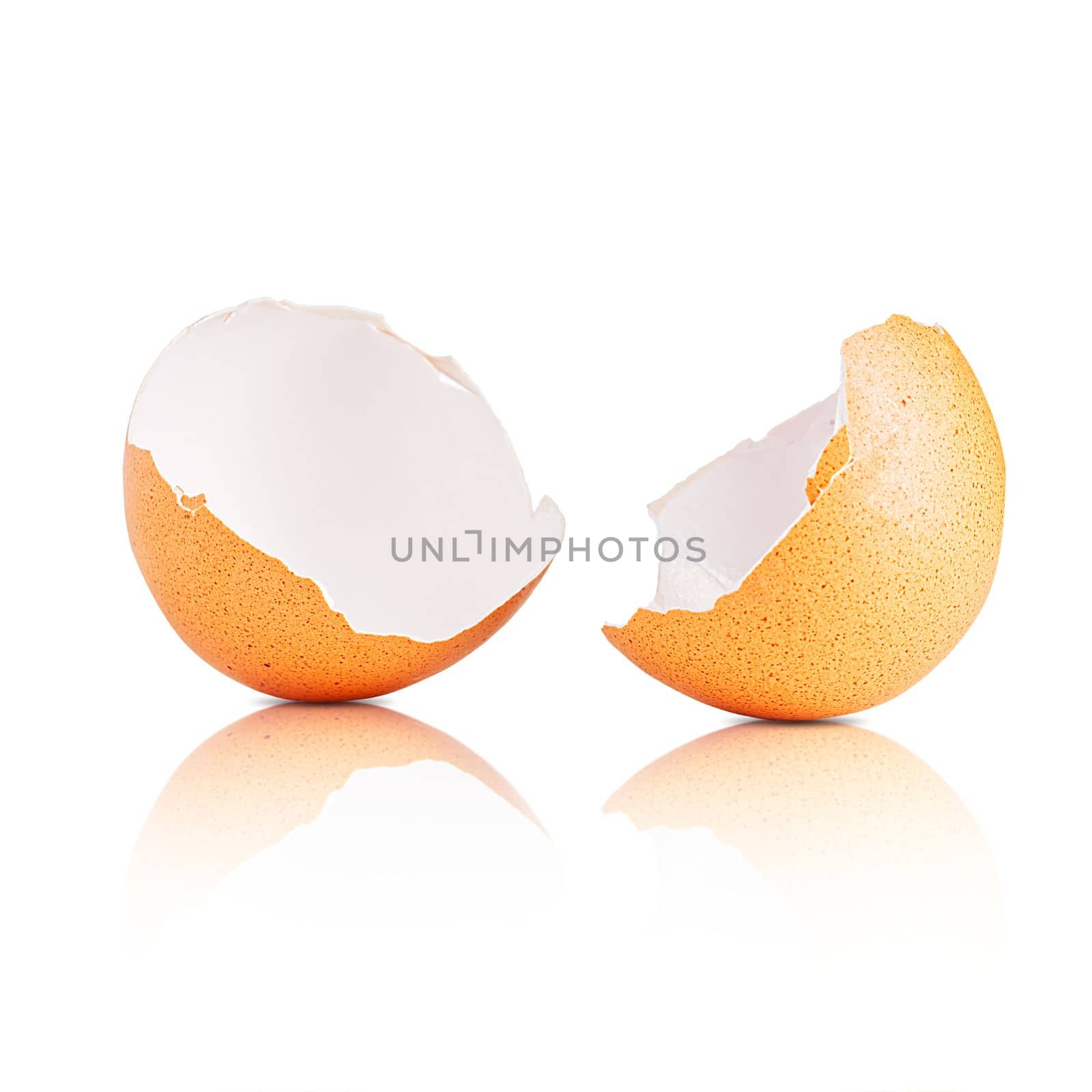 Egg shell isolated on white. Broken egg shell isolated on white by PhotoTime