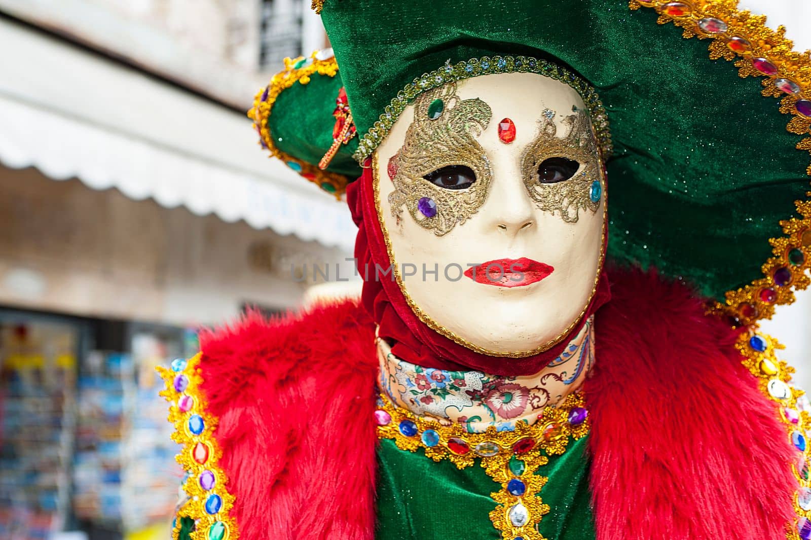 VENICE, ITALY - Febrary 6 2018: The masks of the Venice carnival 2018