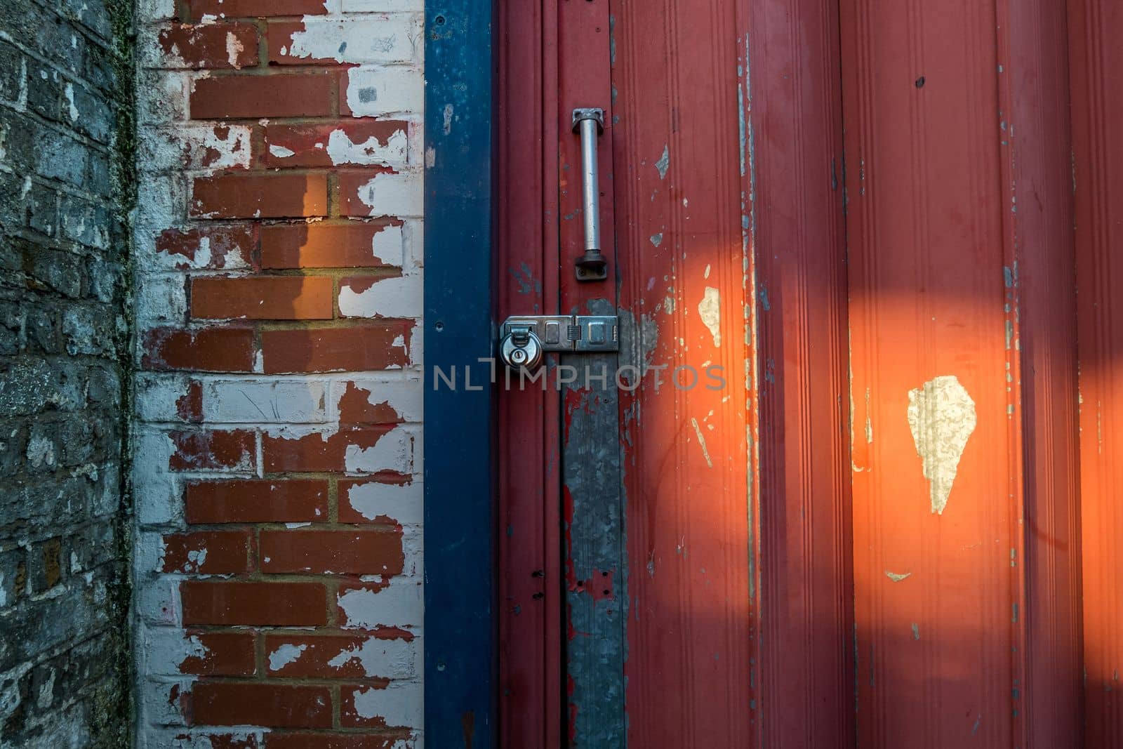 London, UK- Feb 24, 2019 : Front door, storage room Suitable for making background images