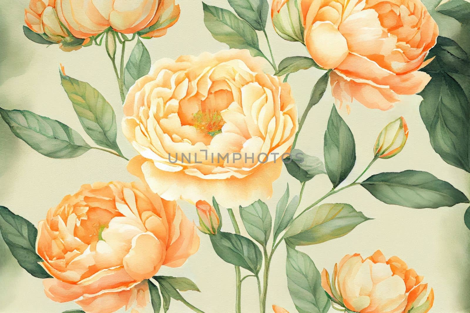 beautiful wallpaper of painted orange peonies by studiodav