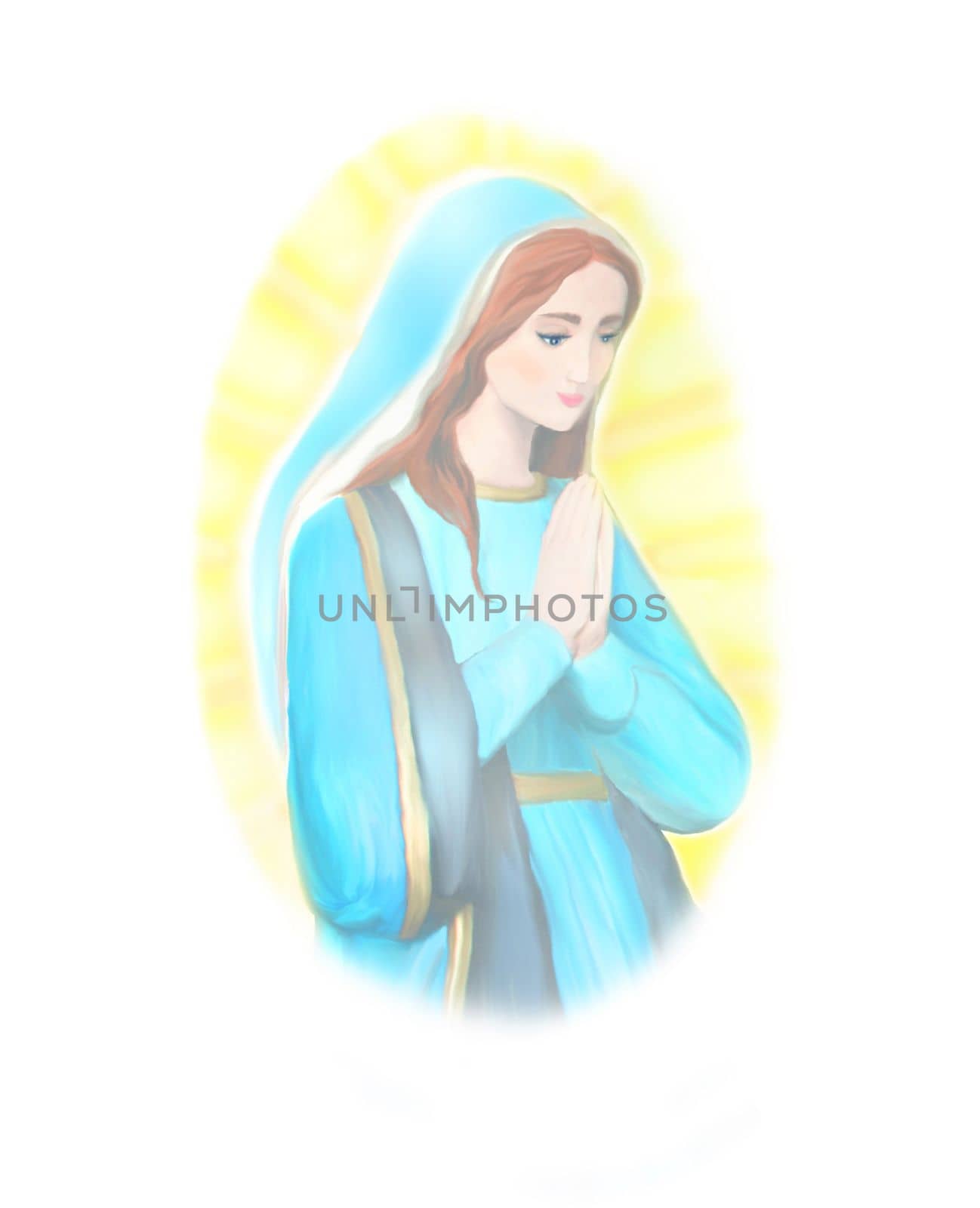 Blessed Virgin Mary portrait illustration by JackyBrown