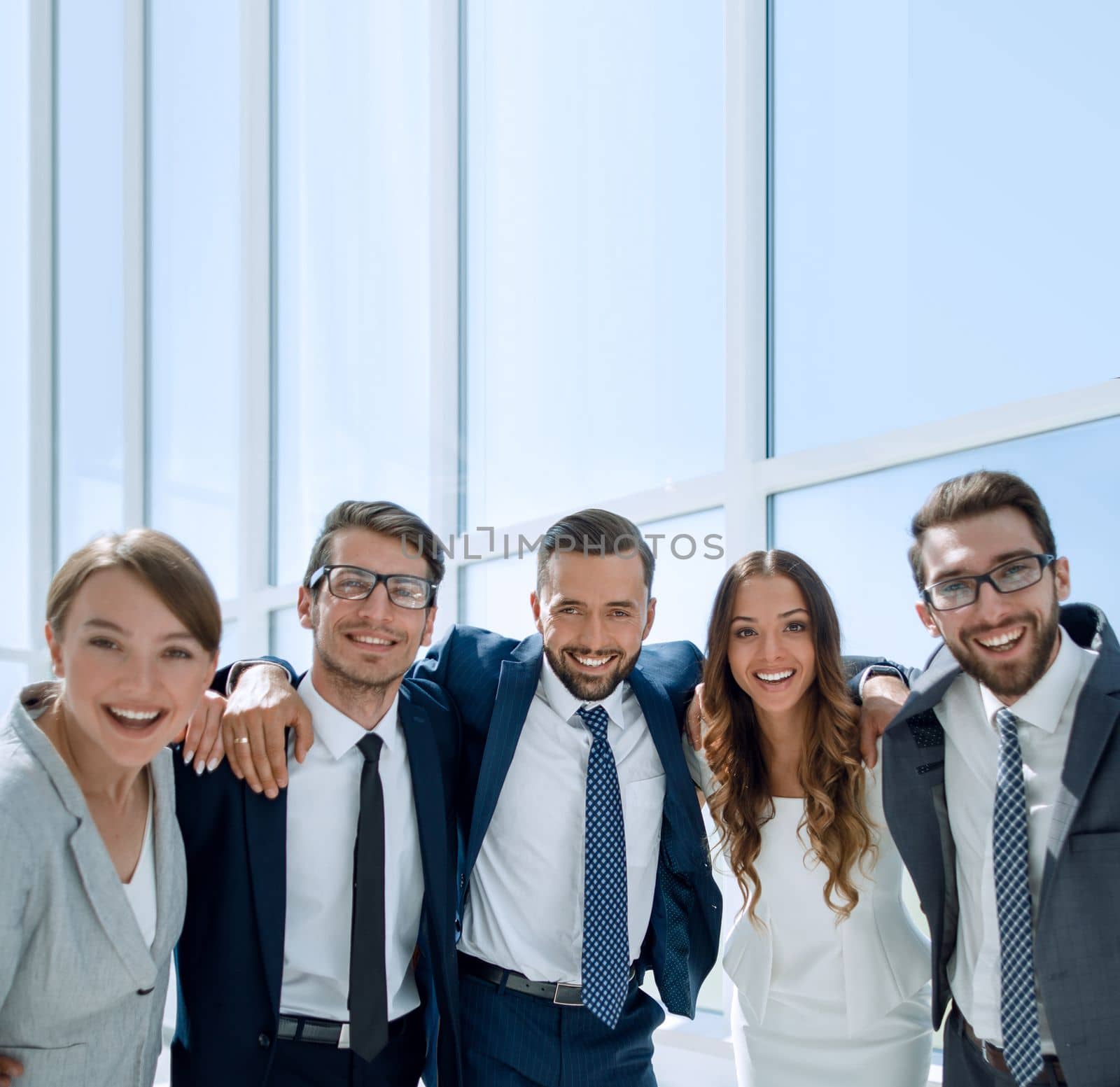 close up.portrait of a friendly business team. by asdf