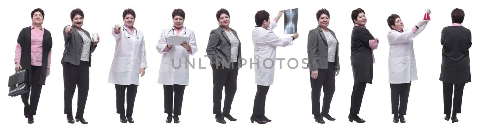 set of images of a woman in full growth. displays many concepts