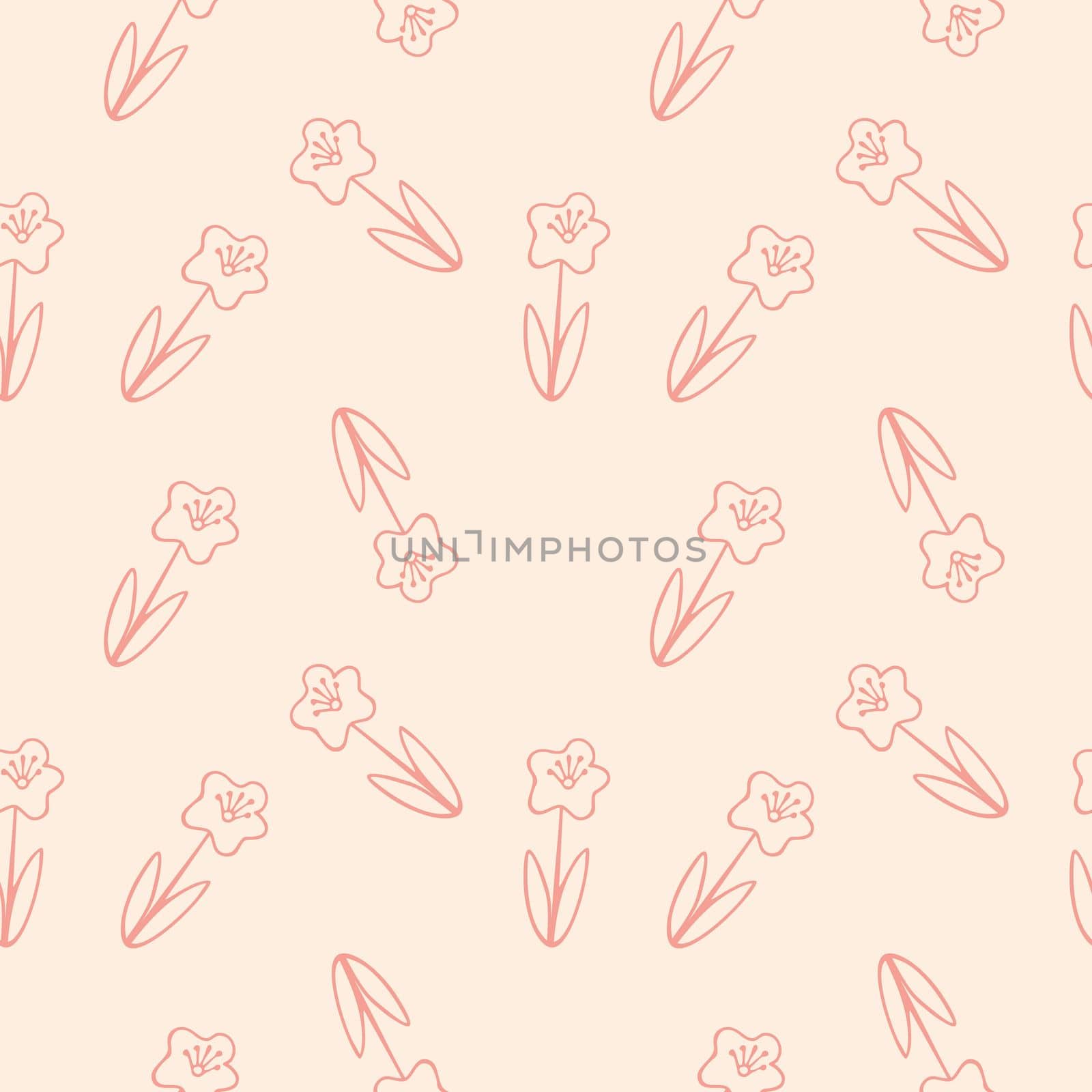 Beige seamless endless pattern with Doodle colors. Vector illustration of the background for textiles, covers, packaging. Texture for a girl. by polinka_art