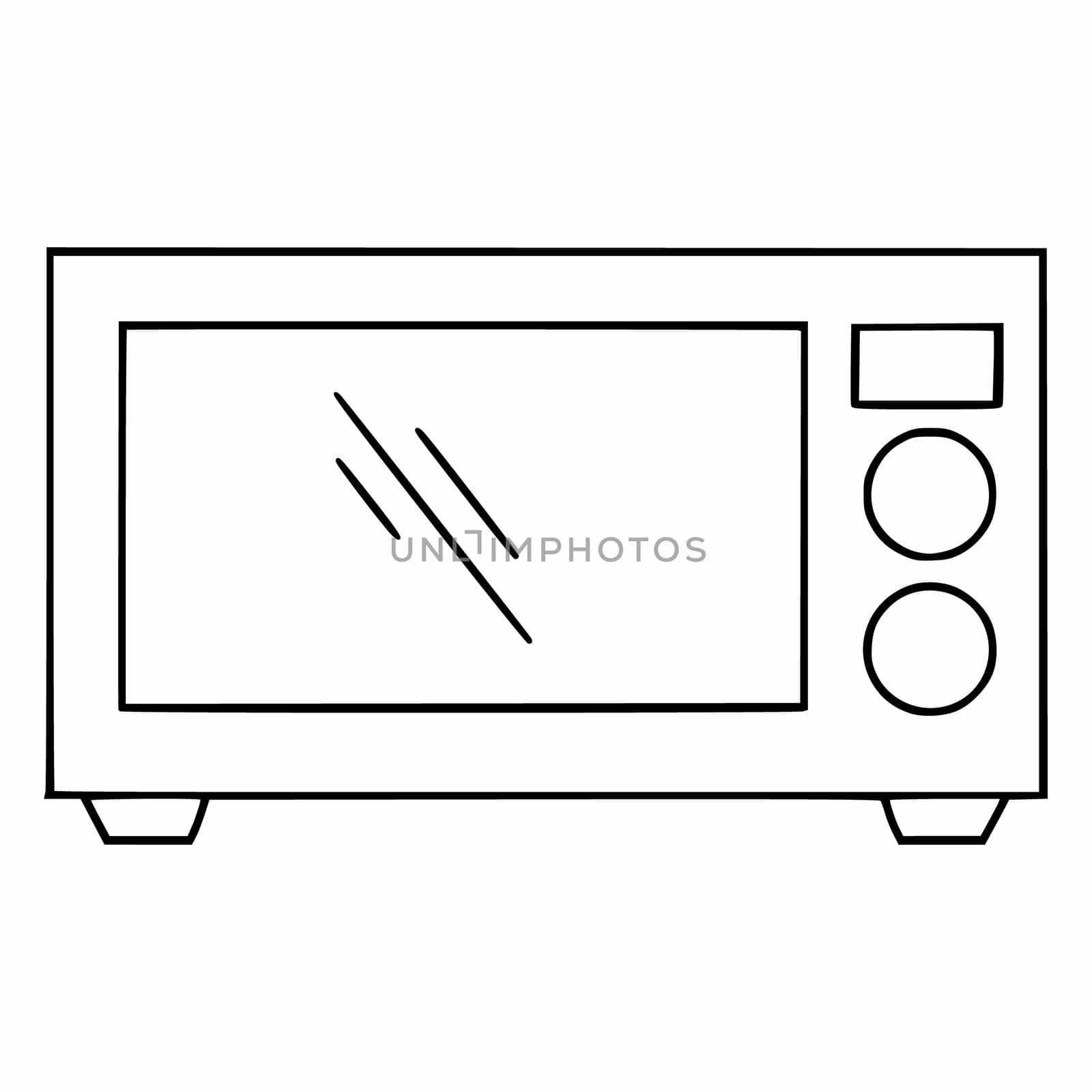 A doodle-style microwave oven. Home kitchen appliance icon. by polinka_art