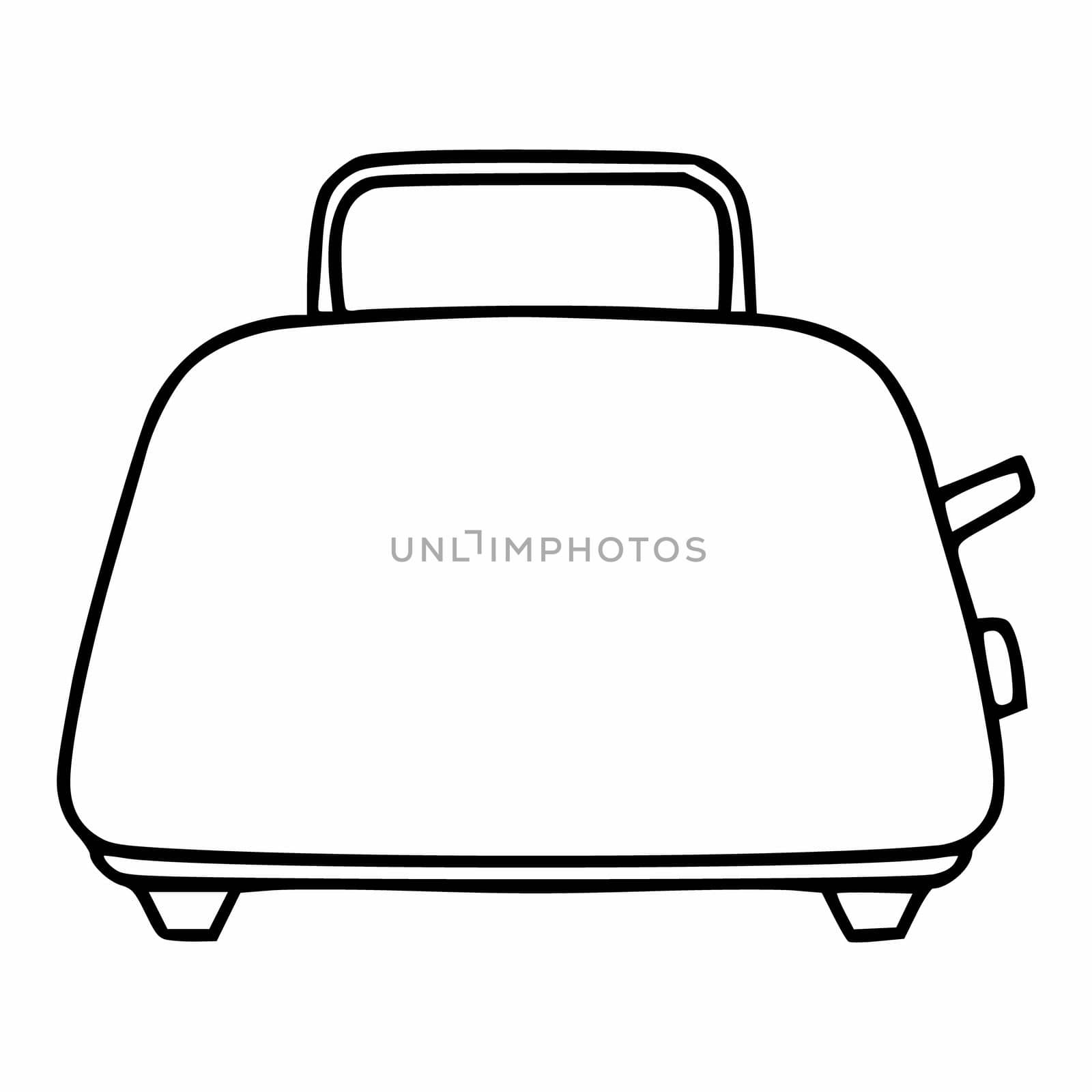 Toaster for frying bread. Vector icon of the toaster. Kitchen electric appliance.